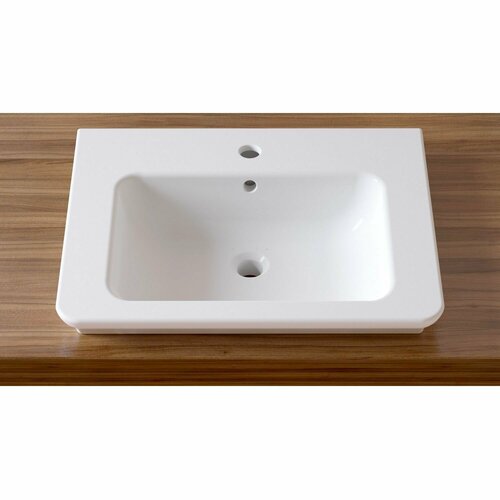 Врезная раковина в ванную Lavinia Boho Bathroom Sink 33312009: умывальник из фарфора 60 см, прямоугольный, цвет глянцевый белый