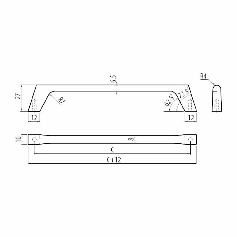 Ручка UZ G2-160-06 инокс GTV - фото №4