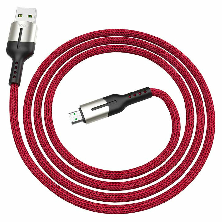 Кабель USB HOCO U68 Micro USB - MicroUSB, 4A, 1.2 м, красный — фото 1