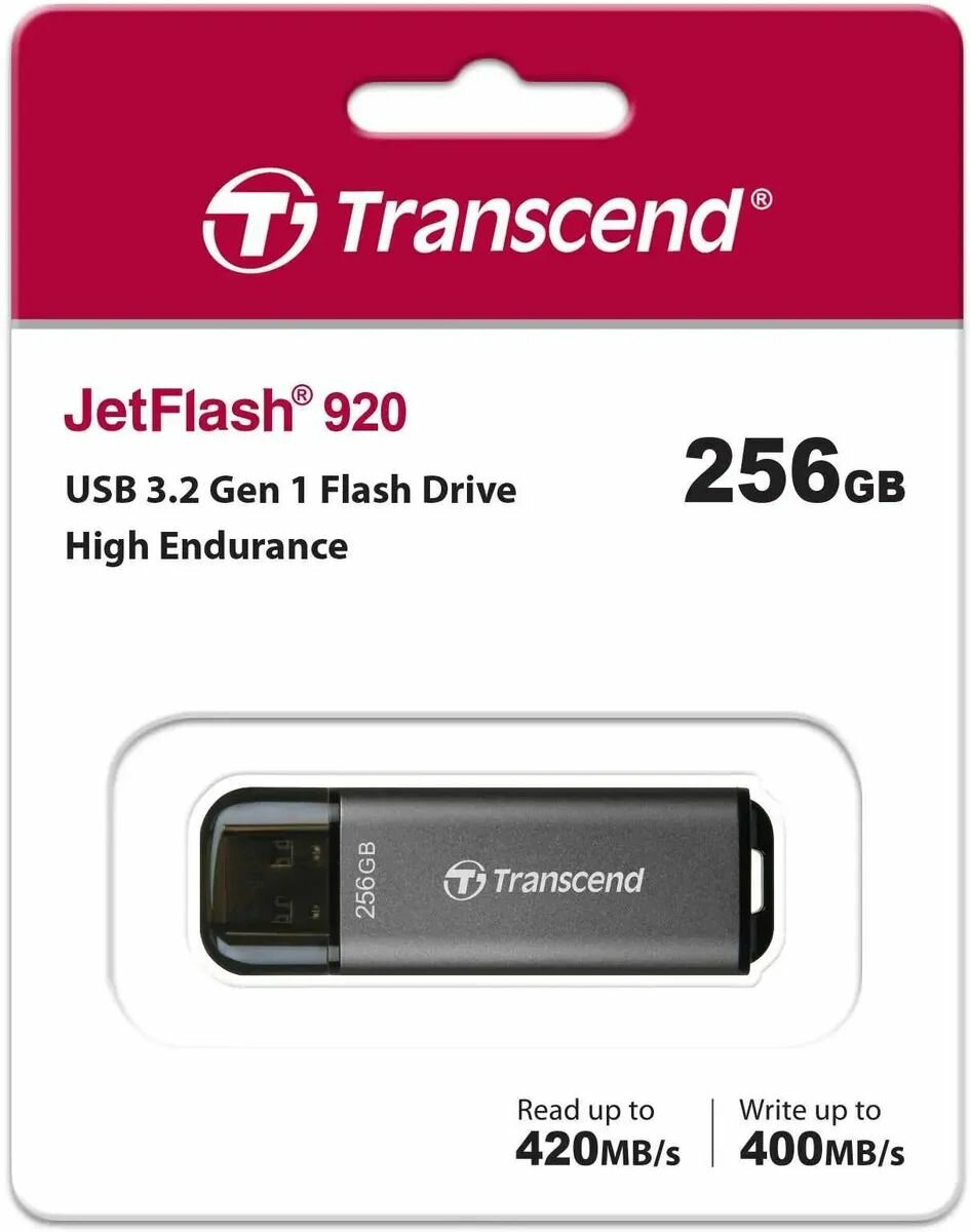 Флешка USB TRANSCEND Jetflash 920 256ГБ, USB3.1, темно-серый [ts256gjf920] - фото №14