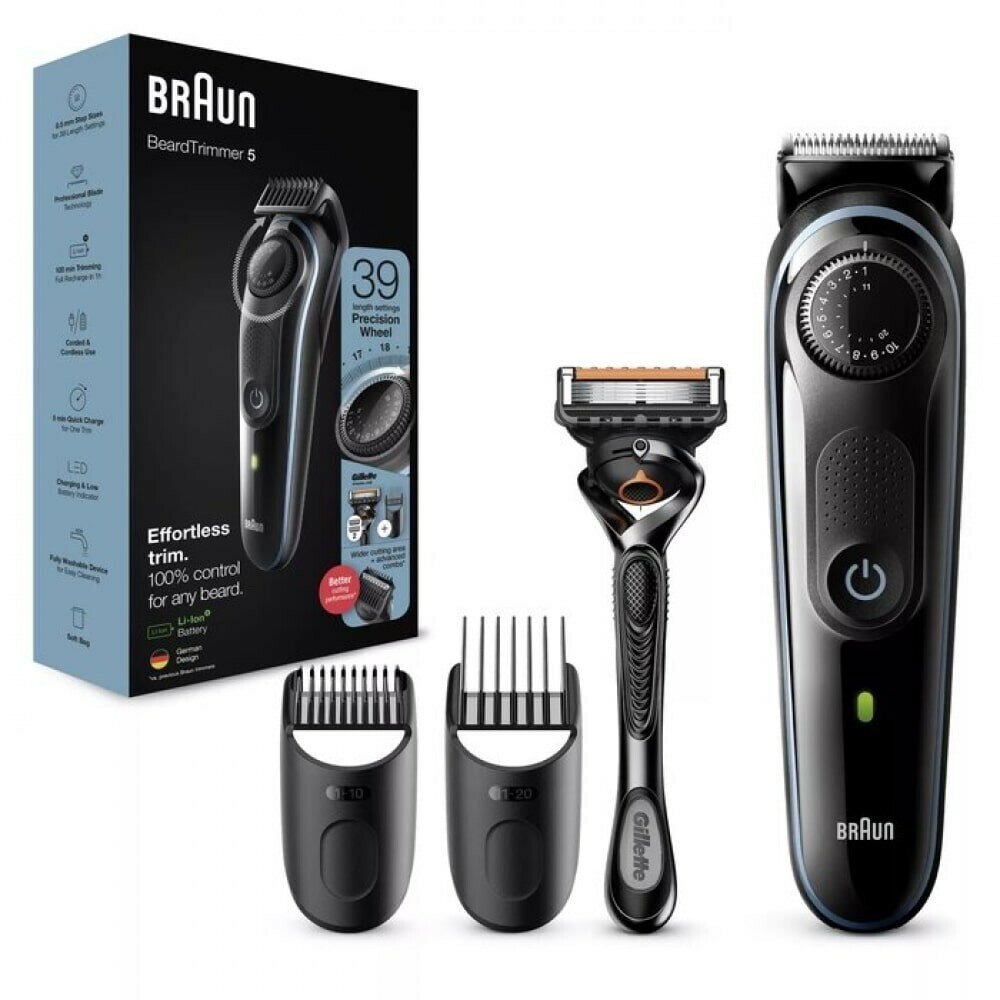 Триммер для бороды Braun BT5341 + Бритва Gillette - фото №5