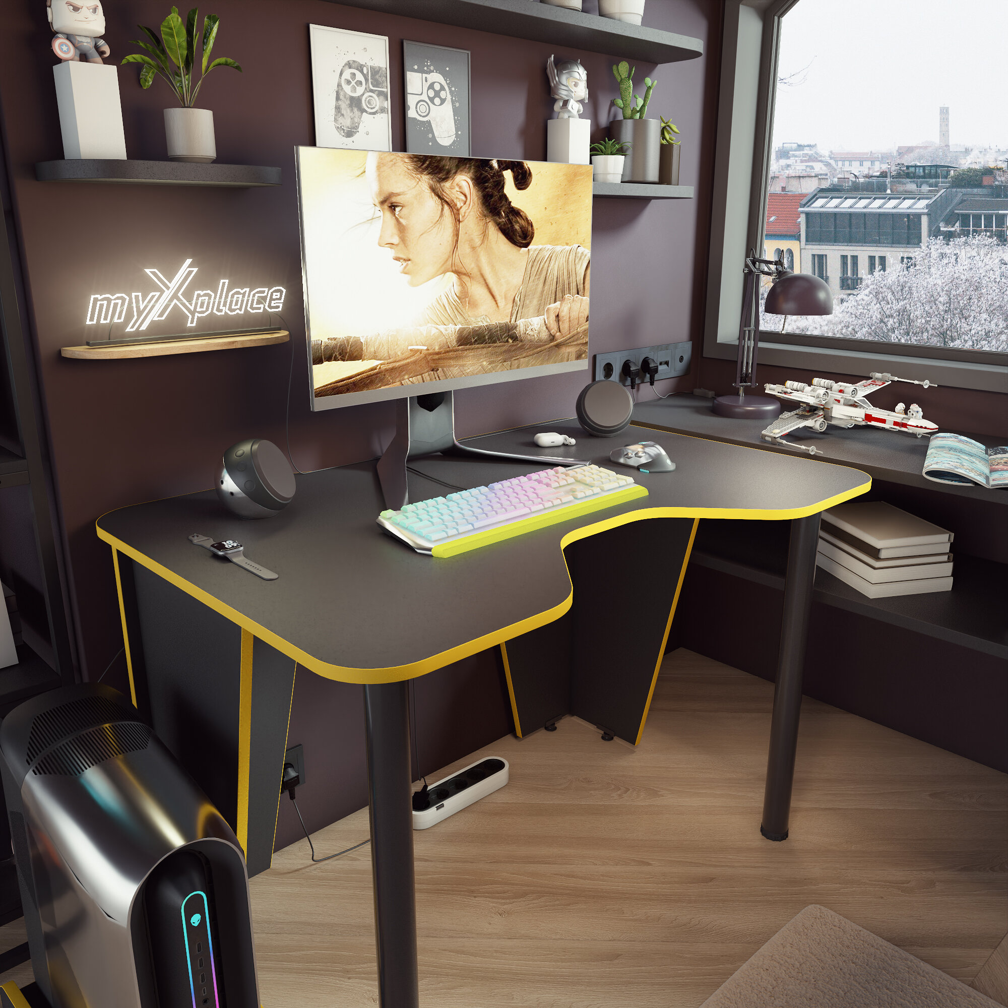 Игровой компьютерный стол Xplace 110, Черно-Желтый