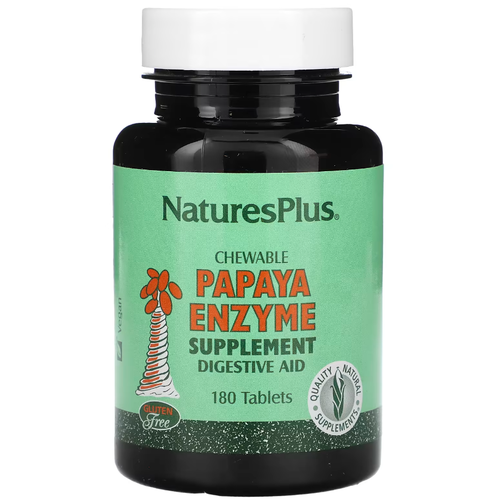 NaturesPlus Chewable Papaya Enzyme (Жевательные Ферменты Папайи) 180 таблеток (NaturesPlus)