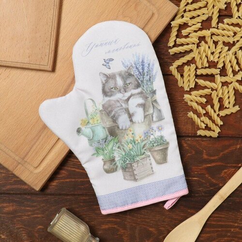 Варежка-прихватка Доляна Уютных мгновений 20х28см35 хл65 пэ ватин 250гм2 509₽