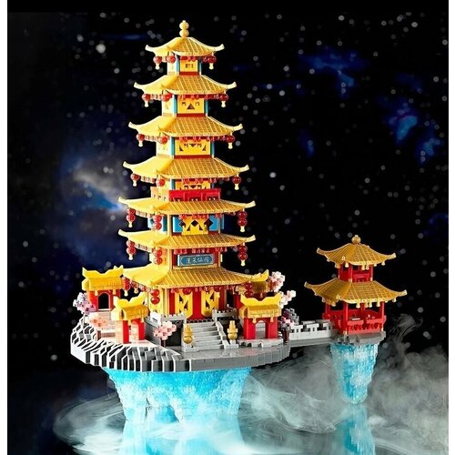Конструктор 3Д из миниблоков RTOY Китайский большой парящий замок, 5146 деталей - YZ086