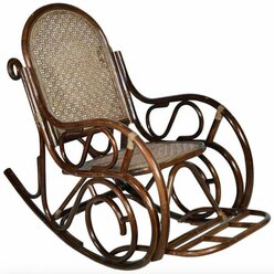Кресло-качалка плетёная из ротанга с мягкой подушкой