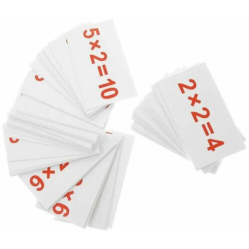 Обучающие карточки Вундеркинд с пеленок "Умножение", 75 двусторонних карточек Домана для обучения счету с примерами и ответами