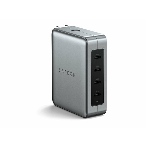 Сетевое зарядное устройство Satechi 145W USB-C 4-Port GaN Travel Chargerr, 4xUSB Type-C (PD), Серый ST-W145GTM зарядное устройство satechi 20w usb c pd wall charger space gray st uc20wcm eu