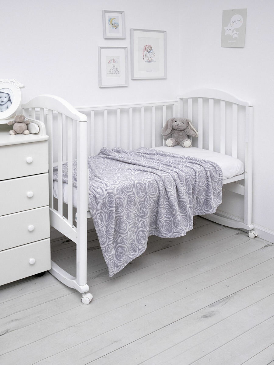 фото Плед-покрывало MICRO VELUR 3D, "Роза", 100х140