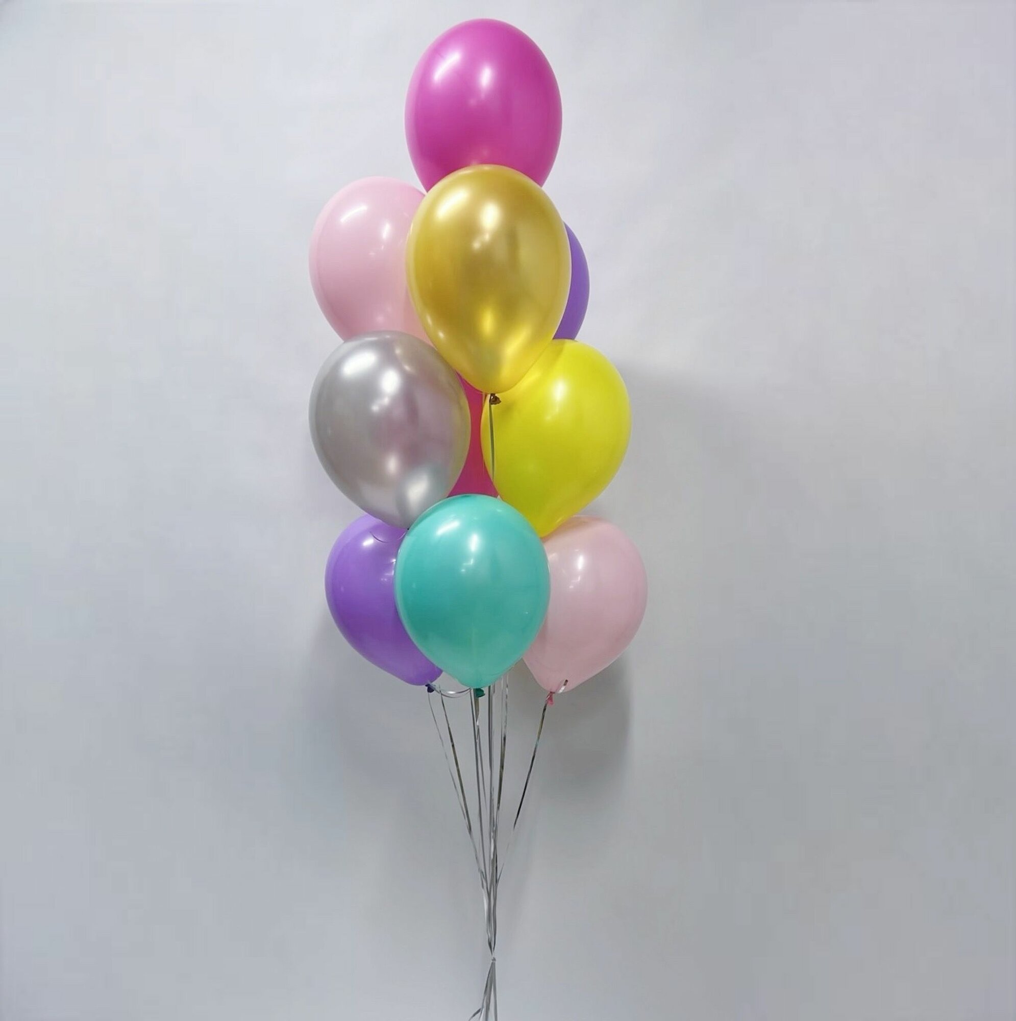 Воздушные шары с гелием, Фонтан из шаров "Разноцветное ассорти", 10 шаров