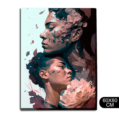 Картина интерьерная на холсте любовь пара цветы девушка парень - 127 В 80x60 1690₽