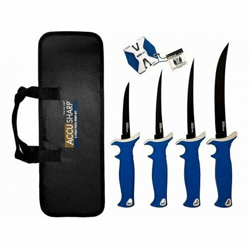 Набор филейных ножей AccuSharp Fillet Knife Kit (4 ножа, точилка, кейс)