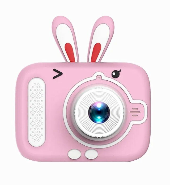 Детский фотоаппарат зайчик с USB розовый