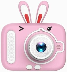 Детский фотоаппарат зайчик с USB розовый