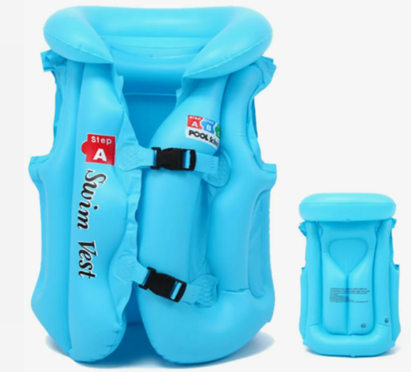 фото Надувной детский спасательный жилет для плавания жёлтый, размер L, 9-12 лет