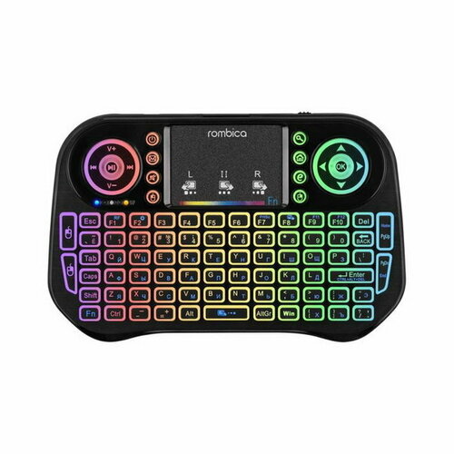 Мини-клавиатура Rombica Air Touch RGB беспроводная для ТВ и ПК USB touch чёрная 106800₽