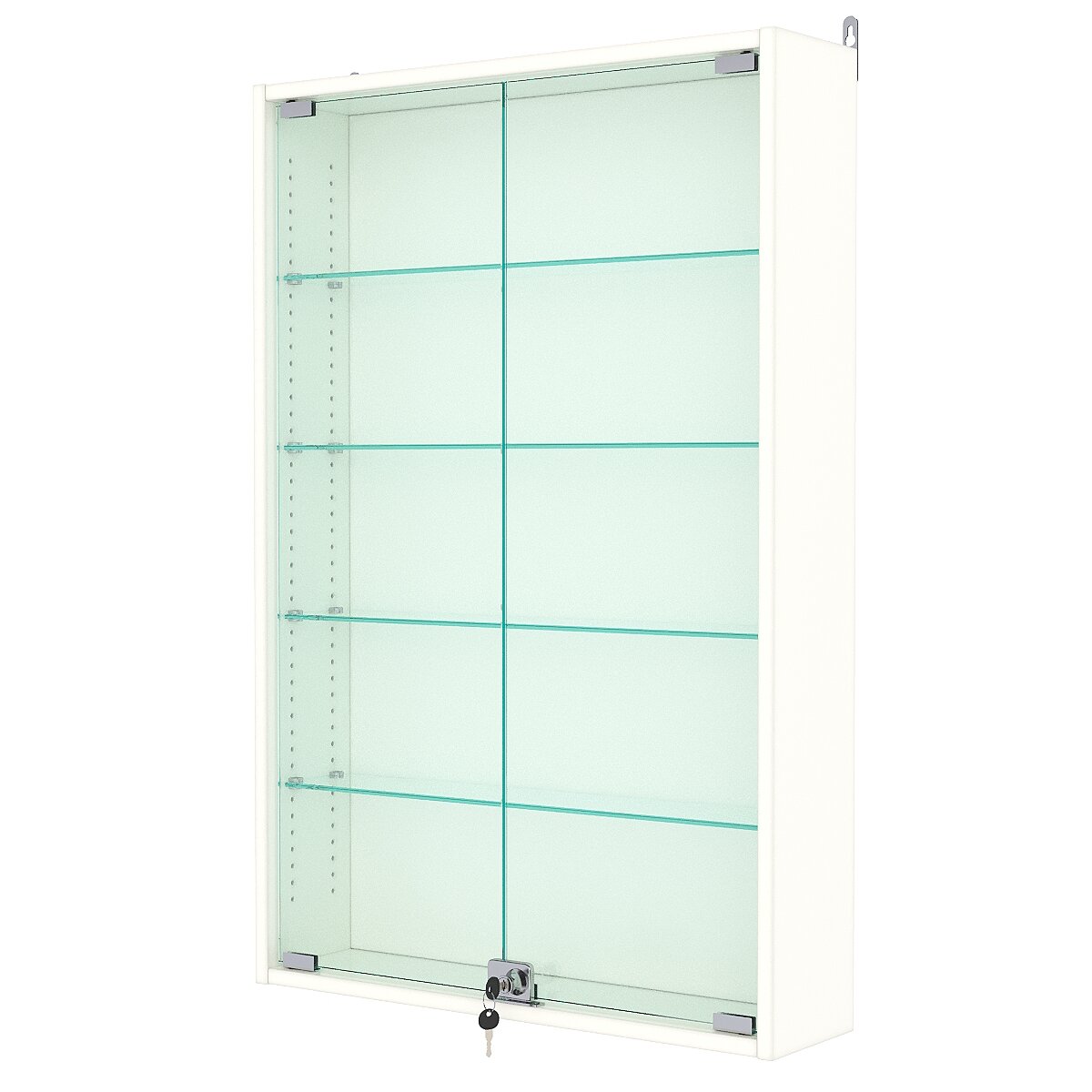 Витрина настенная с регулировочными полками №2-1А-РЕГ, Белый. Производитель товара - компания Westcom.