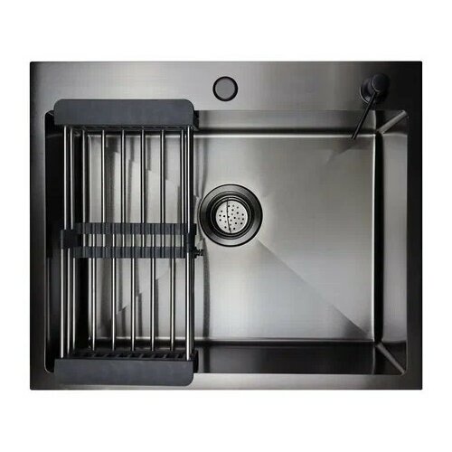 Мойка из нержавеющей стали VЕRMON 60x50см черная в комплекте