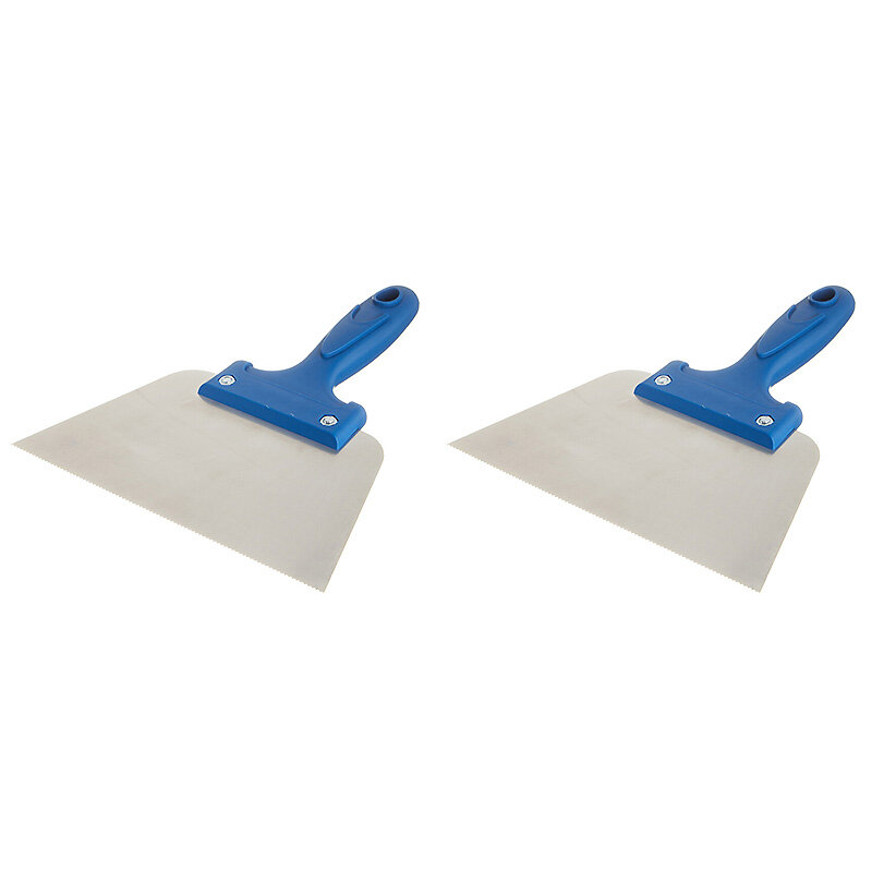 Шпатель для клея зубчатый 180 мм А2 нержавеющая сталь с пластиковой ручкой (2 шт.)