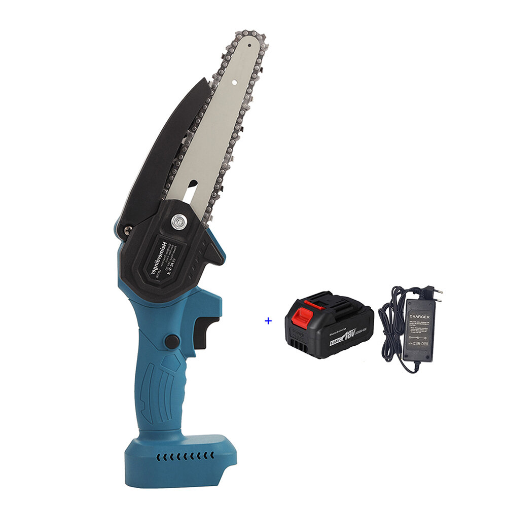 фото Аккумуляторная бесщеточная 6-дюймовая мини-обрезная пила Heimerdinger 18B, электрическая бензопила с одной батареей 4,0 Ач