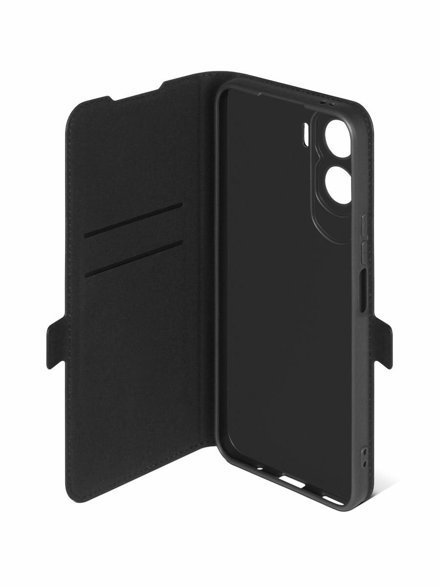 Чехол-книжка для Honor 90 Lite / Хонор 90 Лайт DF hwFlip-135 (black) противоударный, флип, карман для карты — фото 1