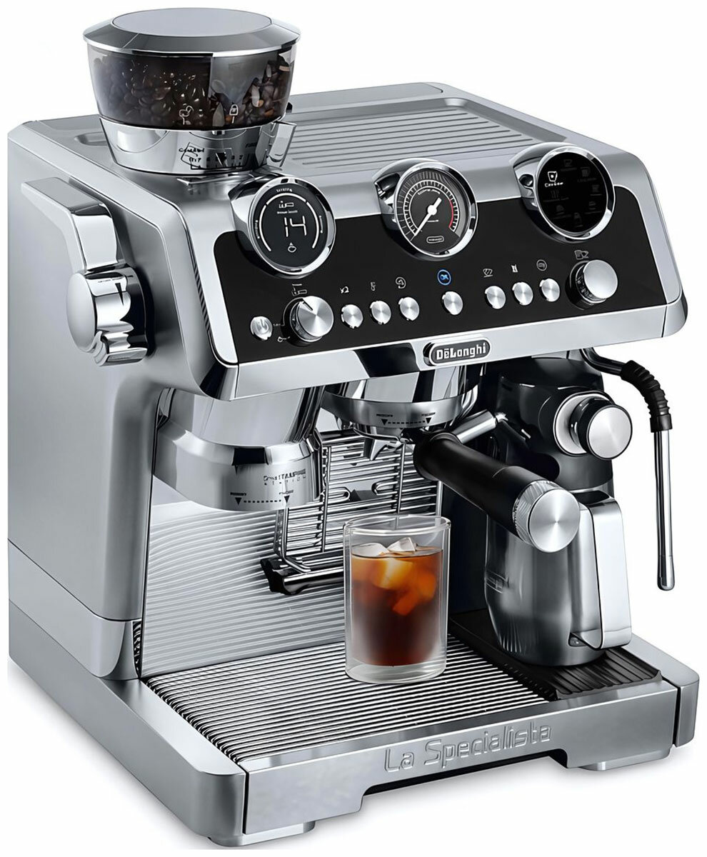 Кофеварка рожковая De’Longhi EC9865. M, манометр, 1450 Вт, нержавеющая сталь — фото 1