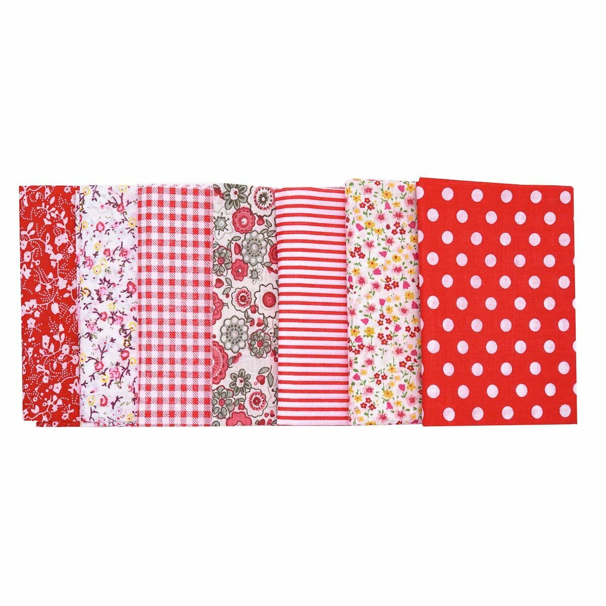 PAT07-05 Набор тканей 'Красный микс' 100% хлопок 50*50см 7 шт Astra&Craft