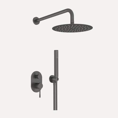 Изображение товара Душевая система с тропическим душем из латуни без излива Vieir V403563-C черный