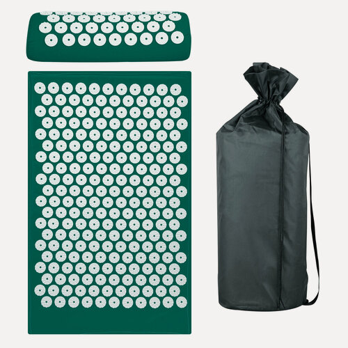 Изображение товара Акупунктурный массажный коврик, темно-зеленый, 66х42 см, ABS пластик