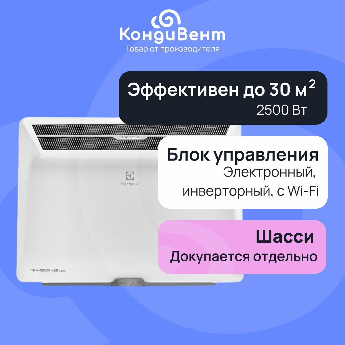 Комплект Electrolux Air Gate Transformer с блоком управления ECH/AG2-2500 T-TUI4 (инверторный)