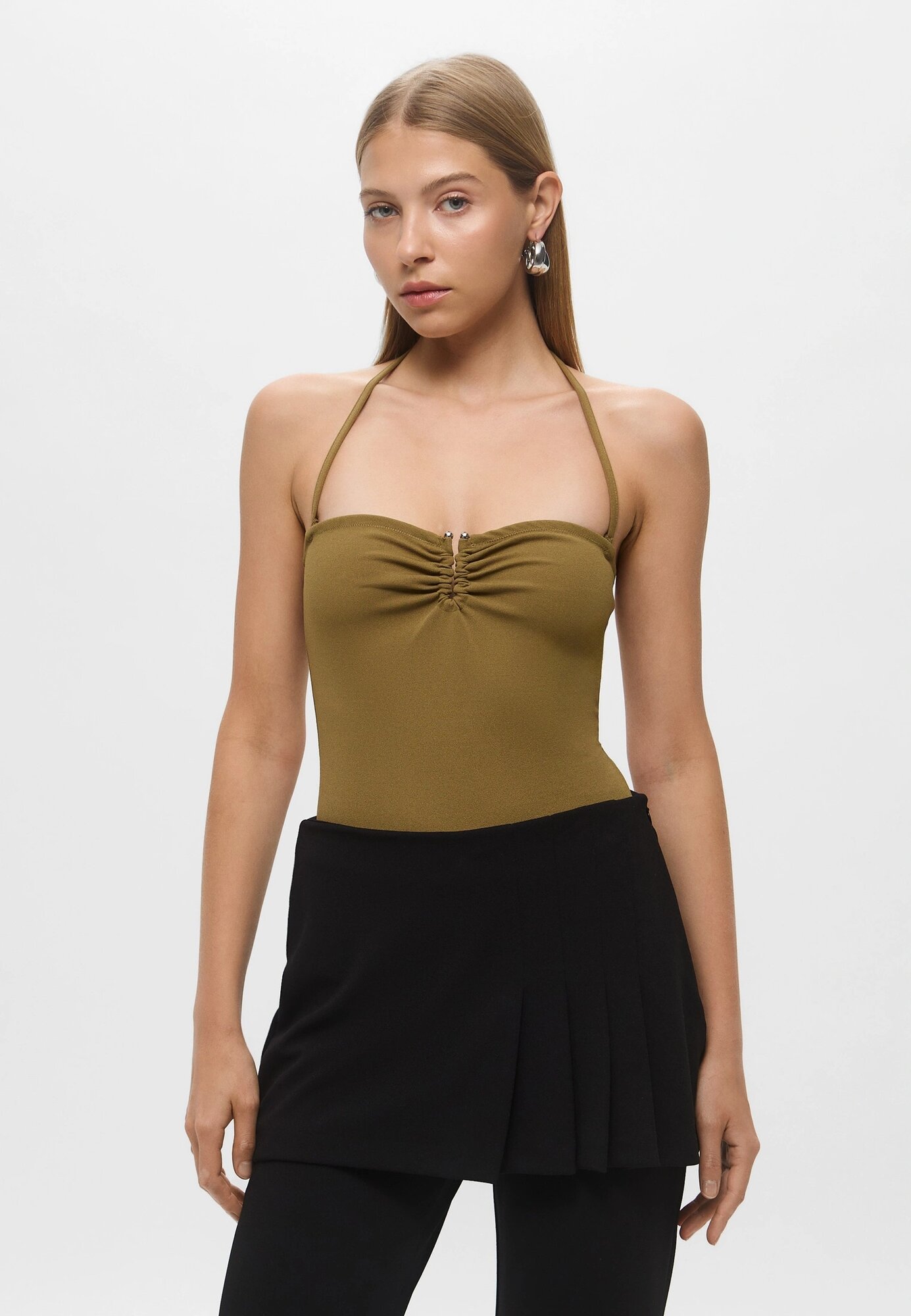 Боди бельевое H&M, размер 40, хаки