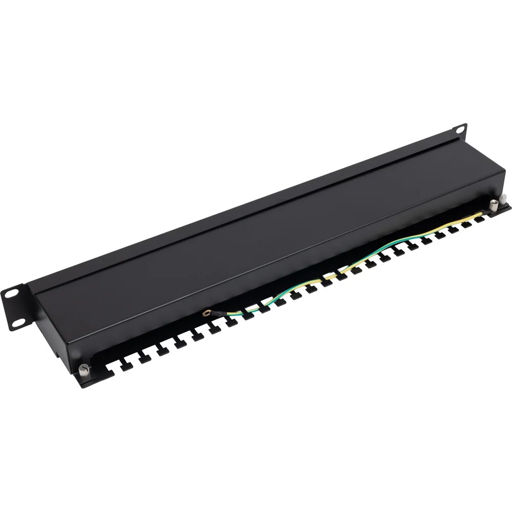 ExeGate Патч-панель EPP3-19-24-8P8C-C5e-SH-110D 19 FTP 24 port cat 5e dual IDC 1U RoHS Black 281083 — фото 1