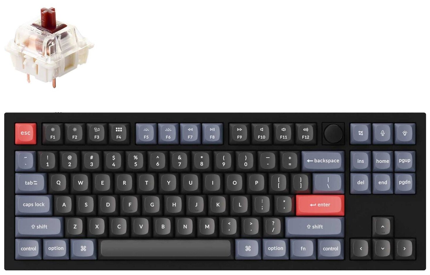 Клавиатура Keychron Q3 Red Gateron G Pro Black-Brown Switch Q3-M3-RU