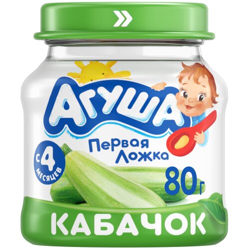 Пюре Агуша кабачок, с 4 месяцев, 80 г