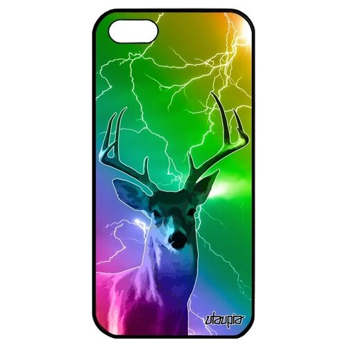 фото Противоударный чехол для мобильного // apple iphone 5 5s se (2016) // "олень" рога лес, utaupia, цветной