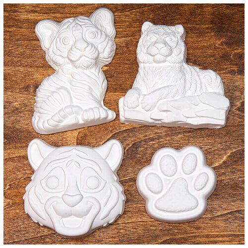 Набор для творчества Тигры фигурки из гипса 4 штуки