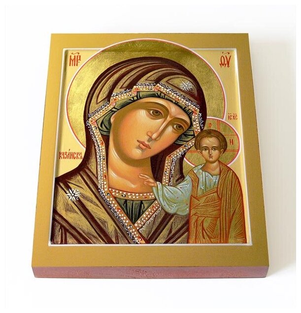 Казанская икона Божией Матери (лик № 109), печать на доске 13*16,5 см