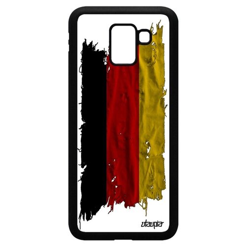 фото Новый чехол на смартфон // samsung galaxy j6 2018 // "флаг германии на ткани" страна дизайн, utaupia, белый