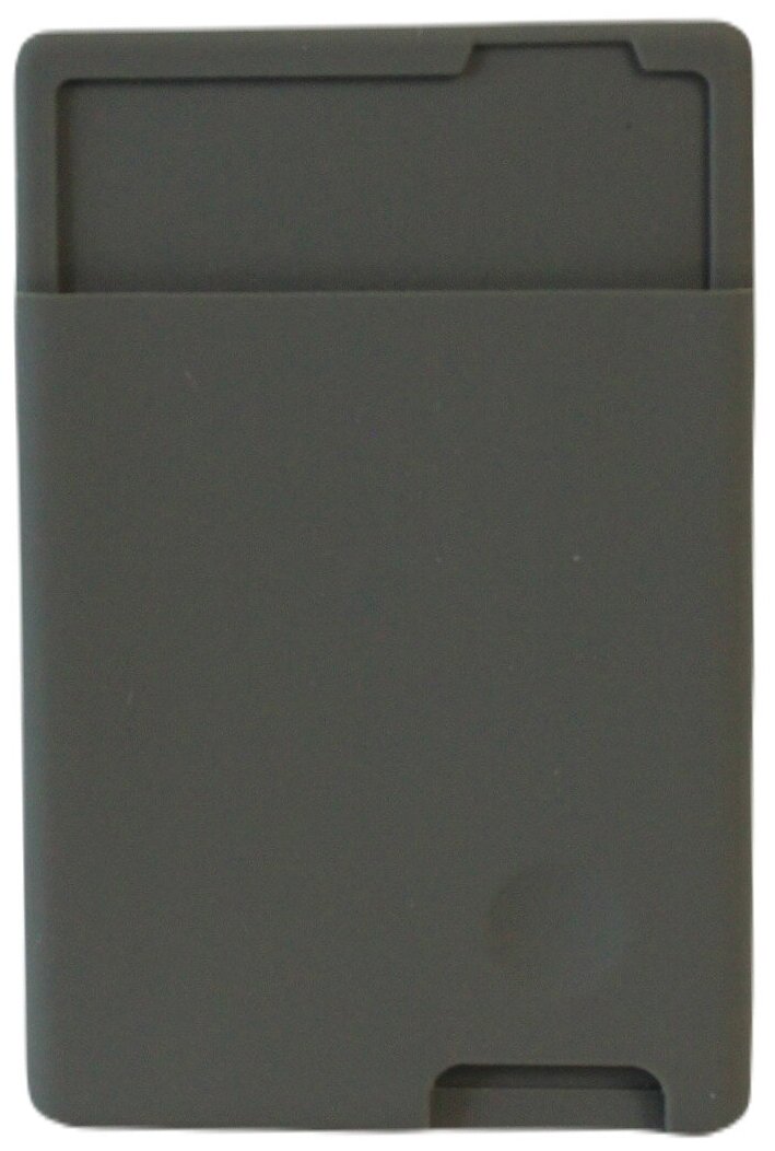 Чехол бумажник для телефона силиконовый серый / картхолдер самоклеящийся