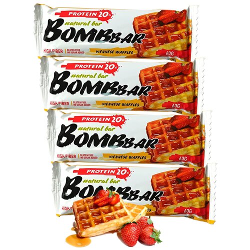 фото Протеиновый батончик bombbar protein bar 4 x 60 g, венские вафли