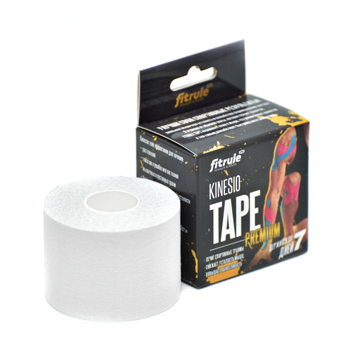 фото Кинезио тейп fitrule tape premium 5 cм х 5 м (белый)