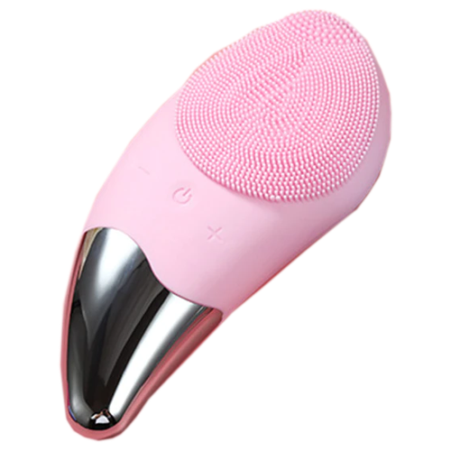 Mezonica Sonic Facial brush (Silicone Guasha) pink Электрическая силиконовая ультразвуковая щетка для очищения и массажа кожи лица, цвет розовый