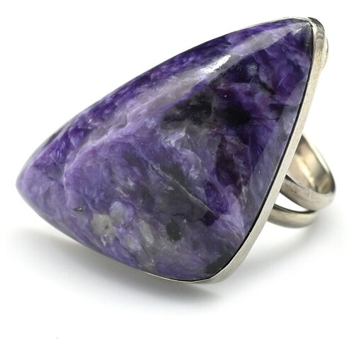 Кольцо Радуга Камня, бижутерный сплав, лабрадорит, чароит, размер 18.5, фиолетовый