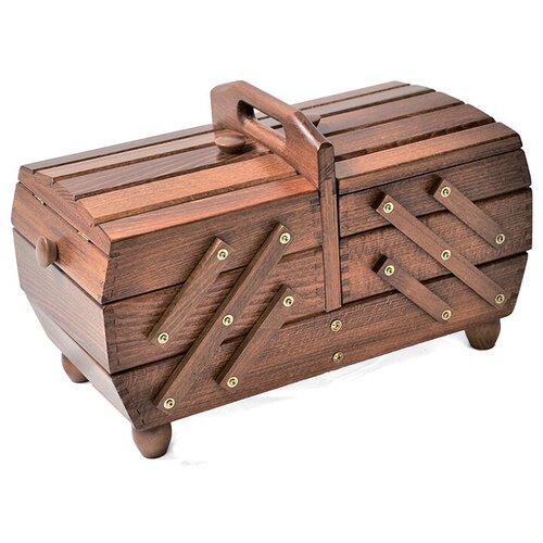 Aumueller 31/248/2 Шкатулка для рукоделия 3-х этажная, бук коричневый 44 х 21 х 28 см