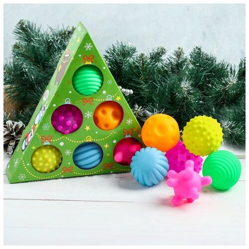 Купить Подарочный набор развивающих массажных мячиков «Ёлочка», 6 шт, NewStory