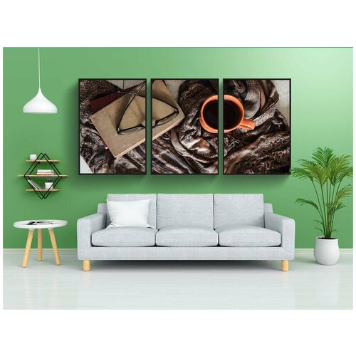 фото Набор модулных постеров для интерьера "сверху, очки для чтения, очки" 60x90 см. в тубусе, без рамки lotsprints