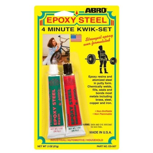 Клей эпоксидный двухкомпонентный ABRO epoxy steel 2x57 г ES-507