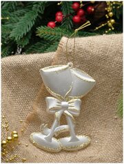 Рождественское украшение Бокалы золотые, 11 см