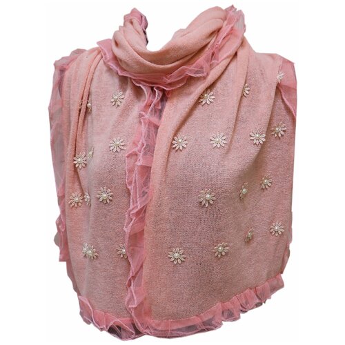 Шарф Crystel Eden,190х30 см, розовый шарф crystel eden вязаный с бахромой 190х30 см розовый
