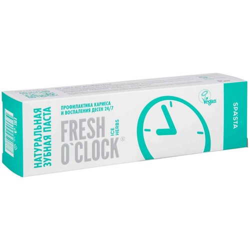 Зубная паста натуральная Spasta Fresh O`Clock Ice Herbs, 90 мл